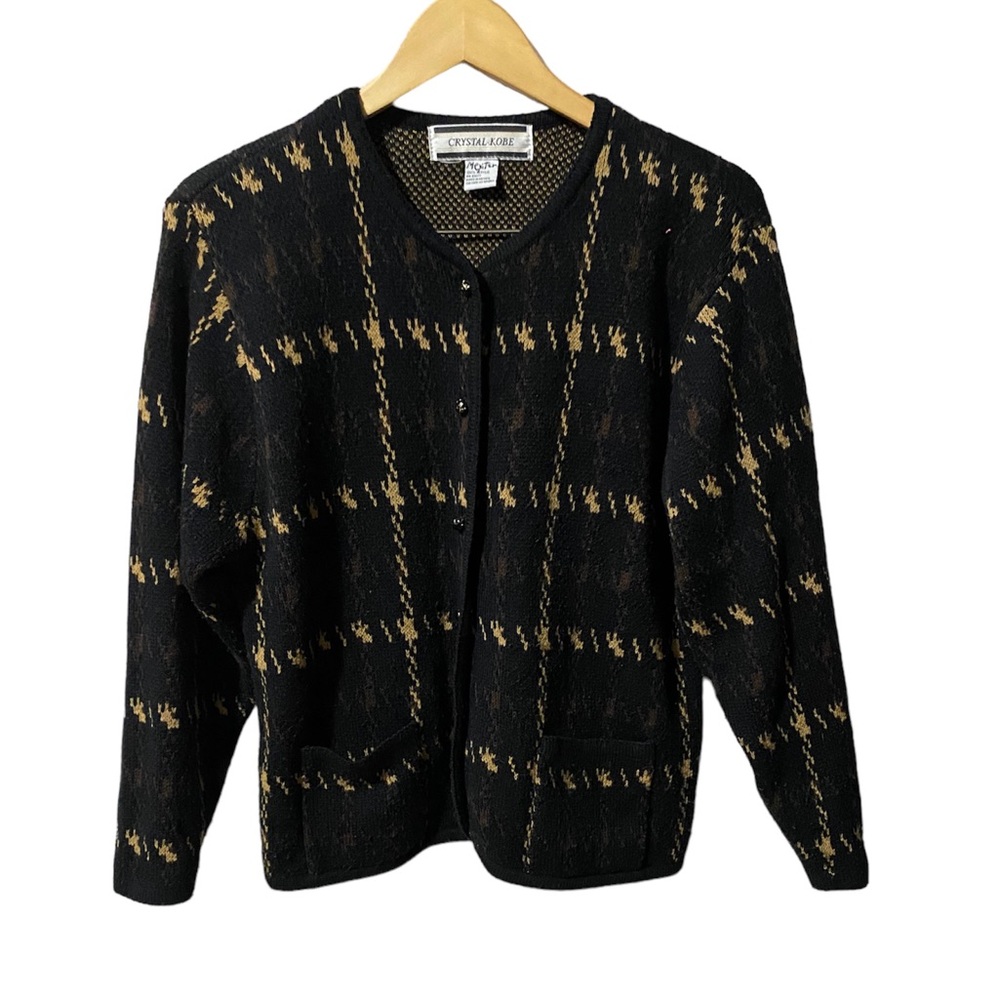 KRYSTAL KOBE  CÁRDIGAN SWEATER CROCHET SIZE M EXCELLENT CONDITION